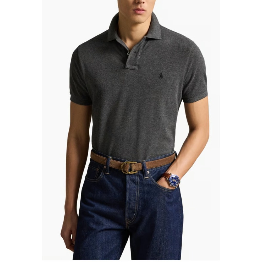 Polo Ralph Lauren Mens XL Custom Fit Short Sleeve Polo Shirt Charcoal Gray Pony